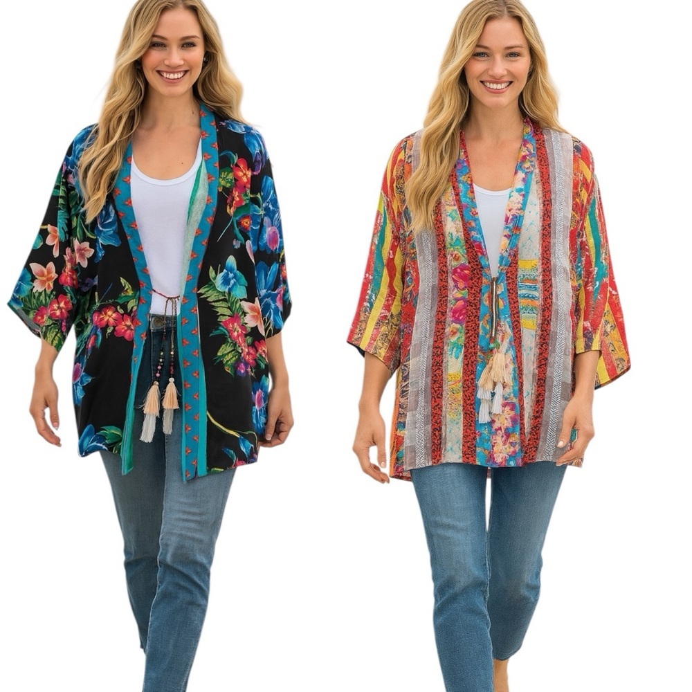 Johnny Was silk “Friendship Anastasia” kimono NWT (oversized)